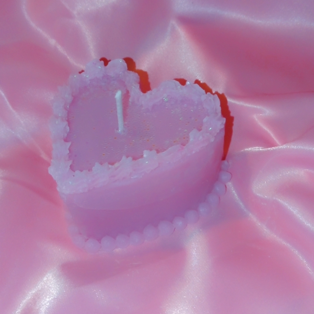 Heart-Shaped Pink Candle